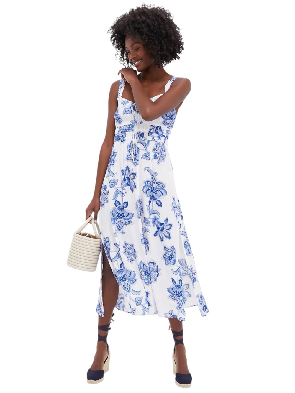 NEW Tuckernuck x Kivari Chiara dress. Blue/white floral. S (US 4). NWOT